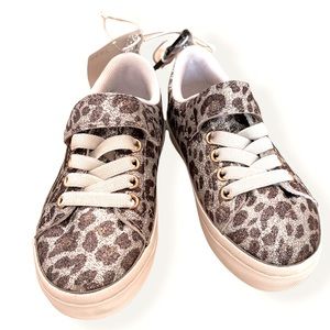 H&M NWT Toddler Girls Sparkly Leopard Sneakers